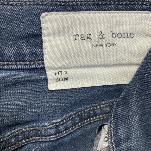 Rag & Bone New York Fit 2 Slim Leg Button Fly Denim Jeans Men Sz 30 Washed Black - Picture 7 of 16